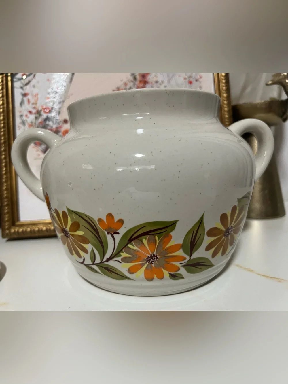 1970 Vintage Capri Stoneware Bean Pot Casserole Bake Serve N Store with Lid